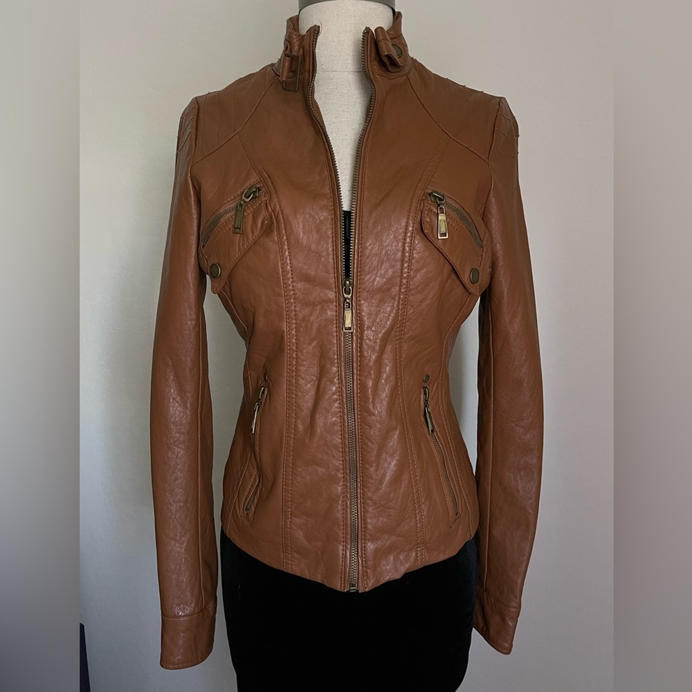 Stylish Brown Leather Jacket for Women